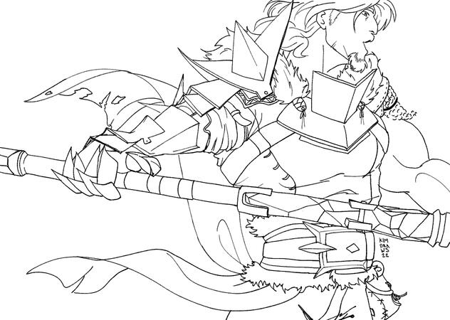 Adalwolfe Hawke. Bust/Lines + weapon