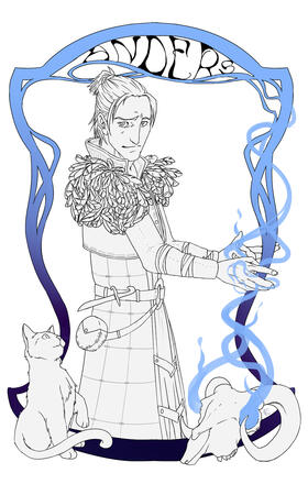 Anders Nouveau. Full body/Lines + ornamentation