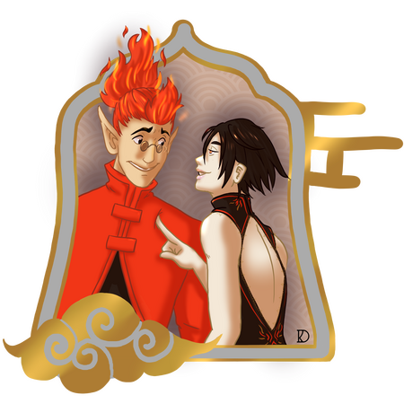 Bust/Cel + additional character & ornamentation